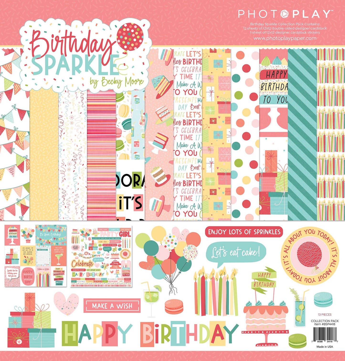 PhotoPlay Collection Pack 12"X12"-Birthday Sparkle