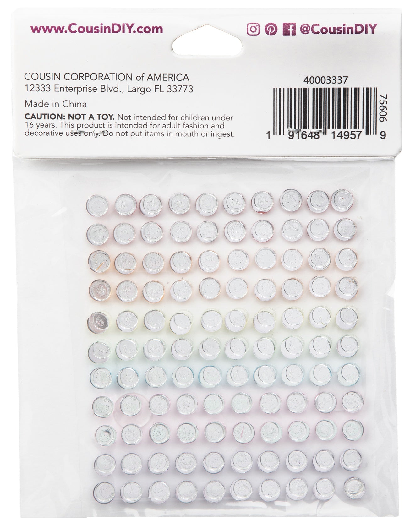 CousinDIY Acrylic Adhesive Gems 6mm-Rainbow
