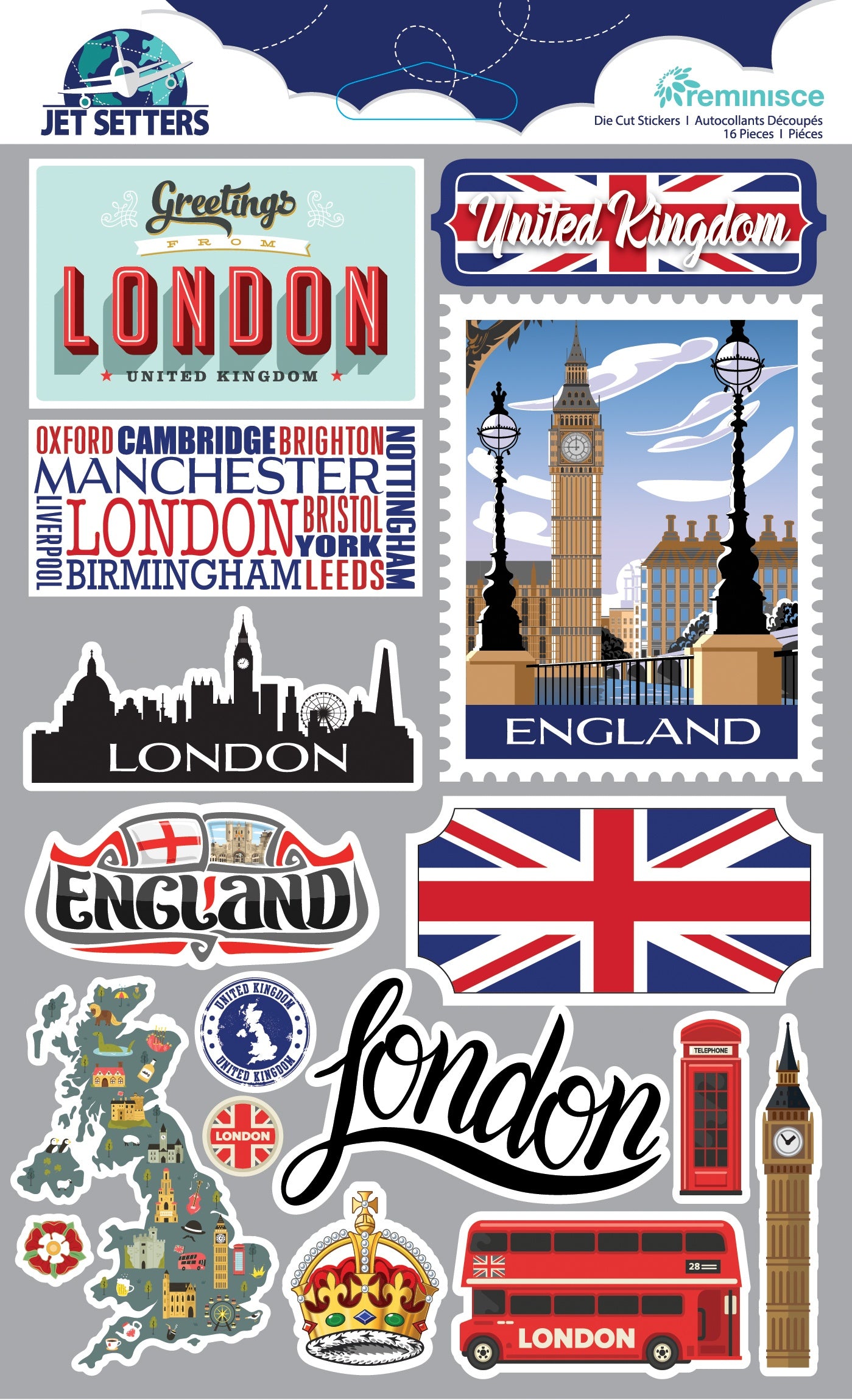 Reminisce Jet Setters 3.0 Dimensional Stickers-Select Style