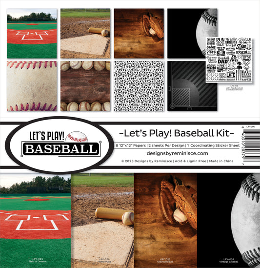 Reminisce Collection Kit 12"X12"-Let's Play Baseball