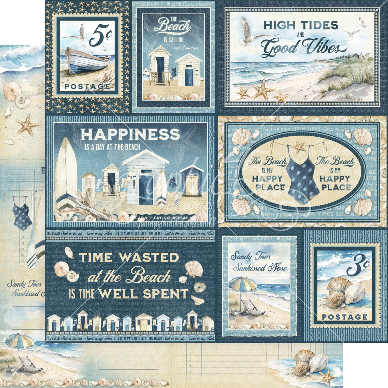 The Beach Is Calling Double-Sided Cardstock 12"X12"-Every Seashell Has A Story