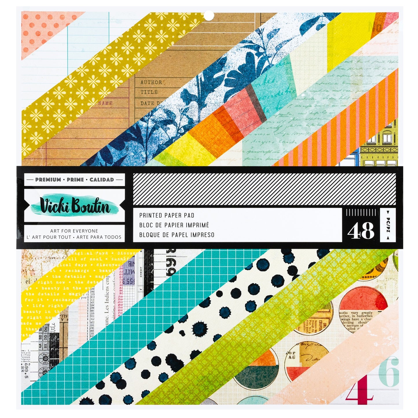 Vicki Boutin Mixed Media Paper Pad 12"X12" 48/Pkg-Double-Sided Printed