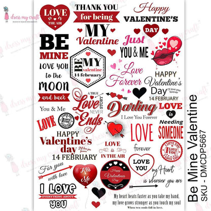 Dress My Craft Transfer Me Sheet A4-Be Mine Valentine