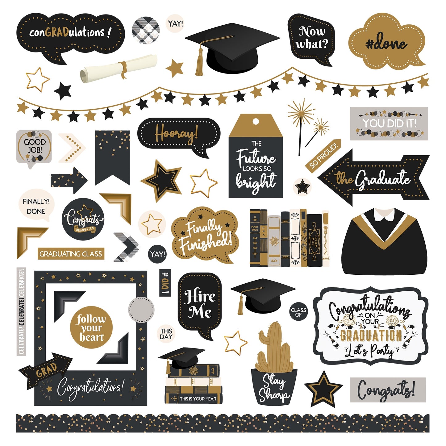 The Graduate Stickers 12"X12"-Element