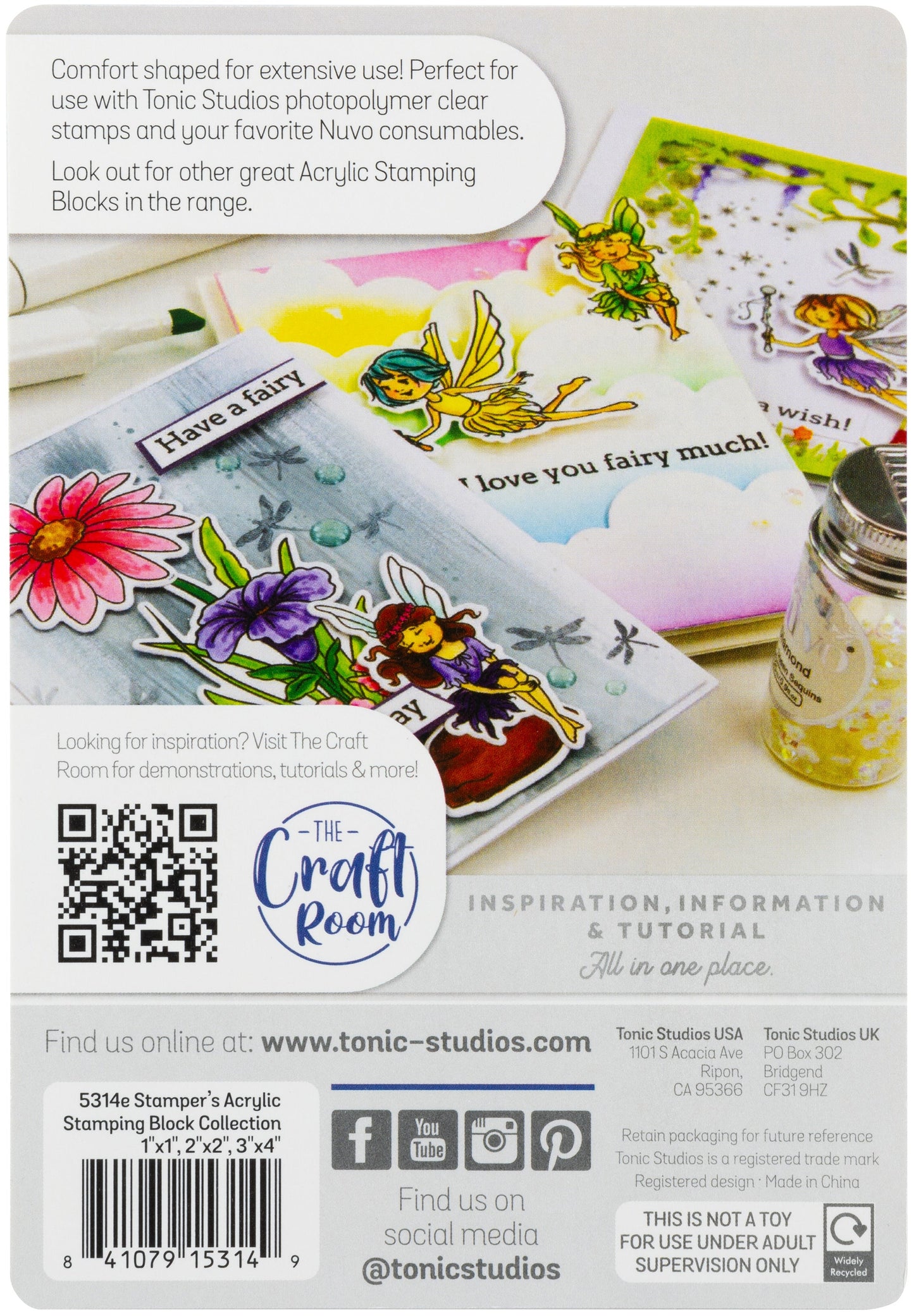 Tonic Studios Acrylic Stamping Blocks-1"x1"; 2"x2"; 3"x4"