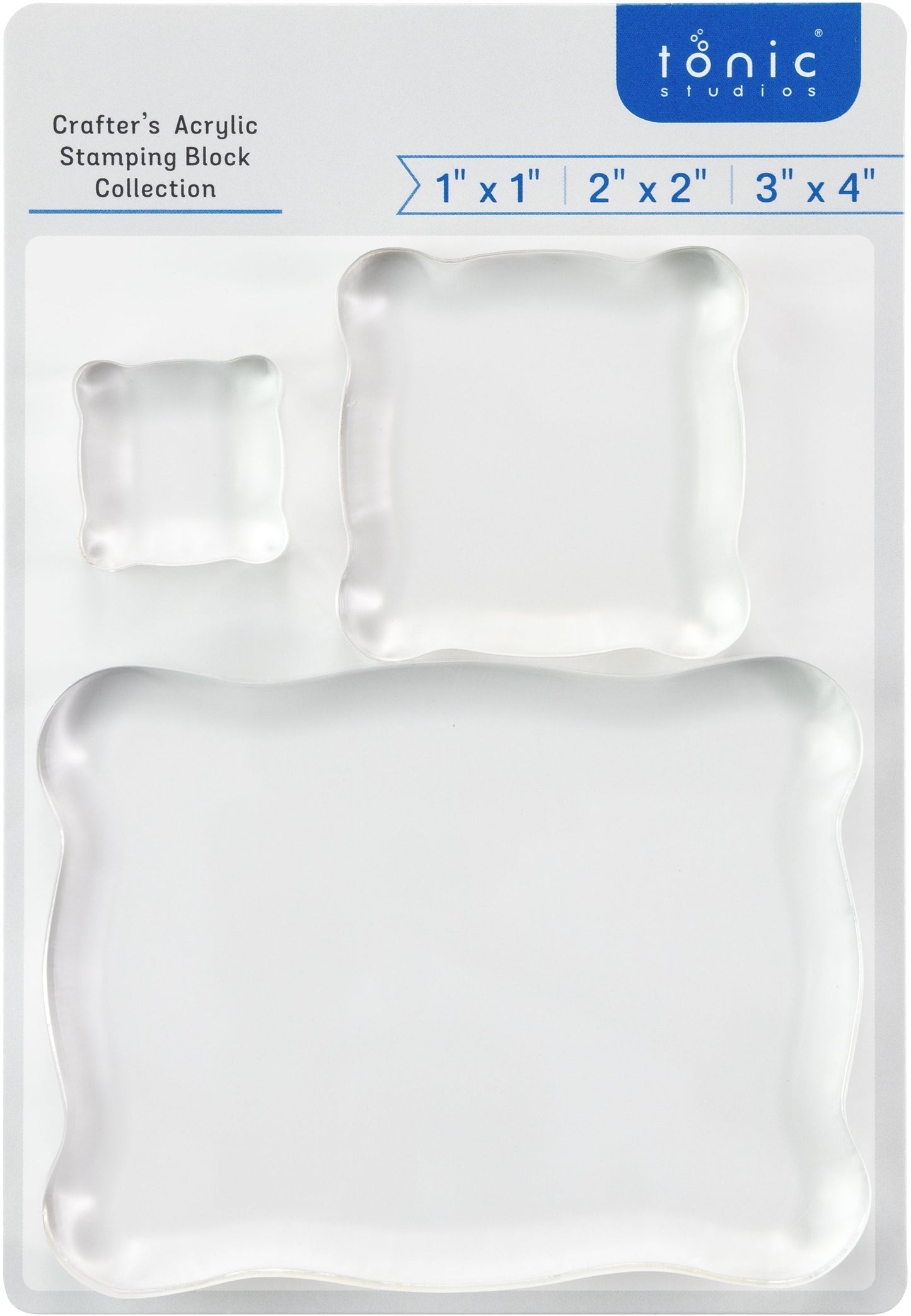 Tonic Studios Acrylic Stamping Blocks-1"x1"; 2"x2"; 3"x4"