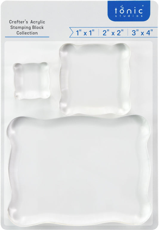 Tonic Studios Acrylic Stamping Blocks-1"x1"; 2"x2"; 3"x4"