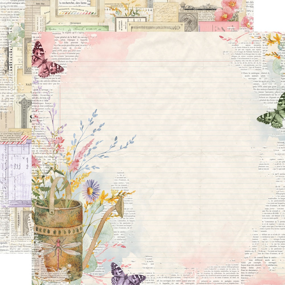 Simple Vintage Meadow Flowers Double-Sided Cardstock 12"X12"-4X6 Elements