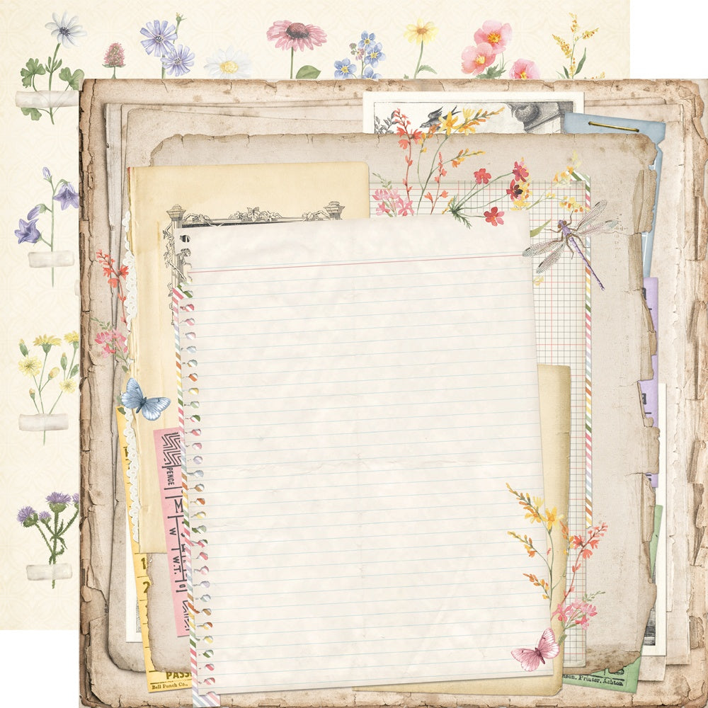 Simple Vintage Meadow Flowers Double-Sided Cardstock 12"X12"-4X6 Elements