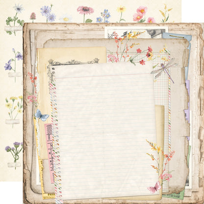 Simple Vintage Meadow Flowers Double-Sided Cardstock 12"X12"-4X6 Elements