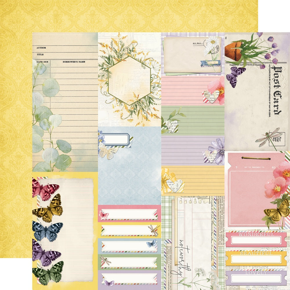 Simple Vintage Meadow Flowers Double-Sided Cardstock 12"X12"-4X6 Elements