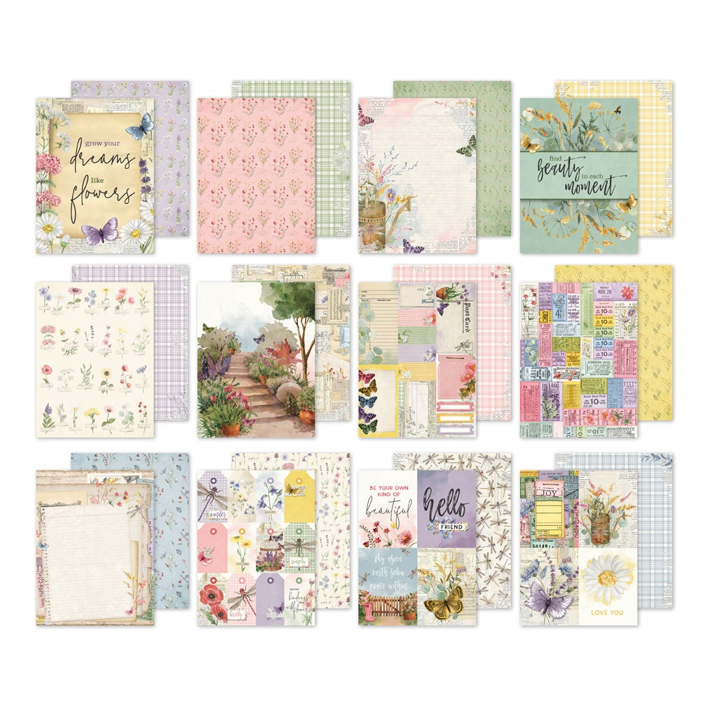 Simple Stories Double-Sided Paper Pad 6"X8" 24/Pkg-Simple Vintage Meadow Flowers