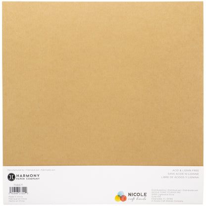 Harmony Hues 65# Cardstock 12"X12" 50/Pkg-Kraft