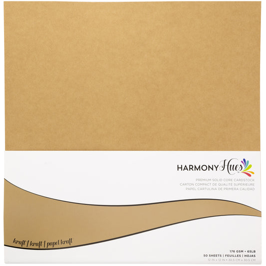 Harmony Hues 65# Cardstock 12"X12" 50/Pkg-Kraft