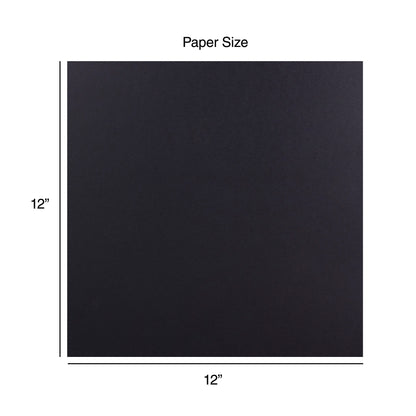 Harmony Hues 65# Cardstock 12"X12" 50/Pkg-Midnight Black