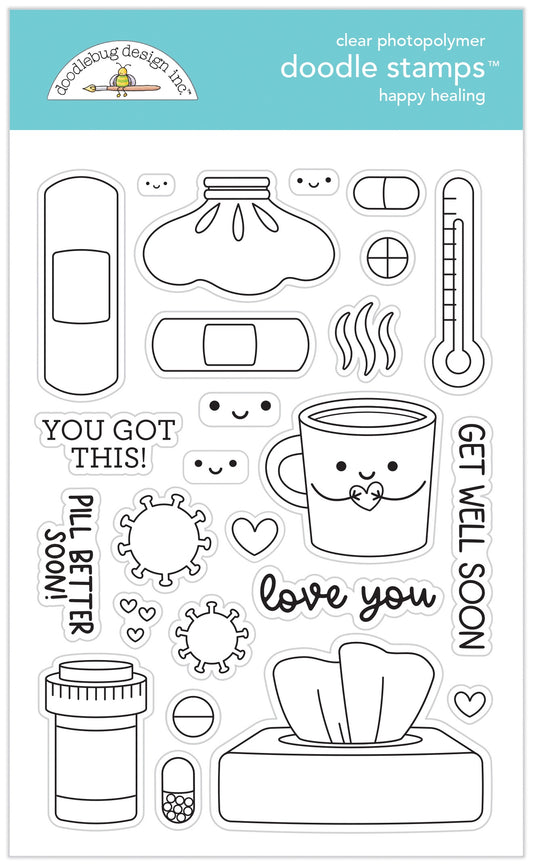 Doodlebug Clear Doodle Stamps-Happy Healing