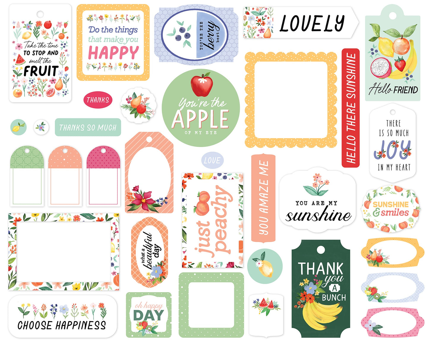 Carta Bella Cardstock Ephemera-Frames & Tags, Fruit Stand