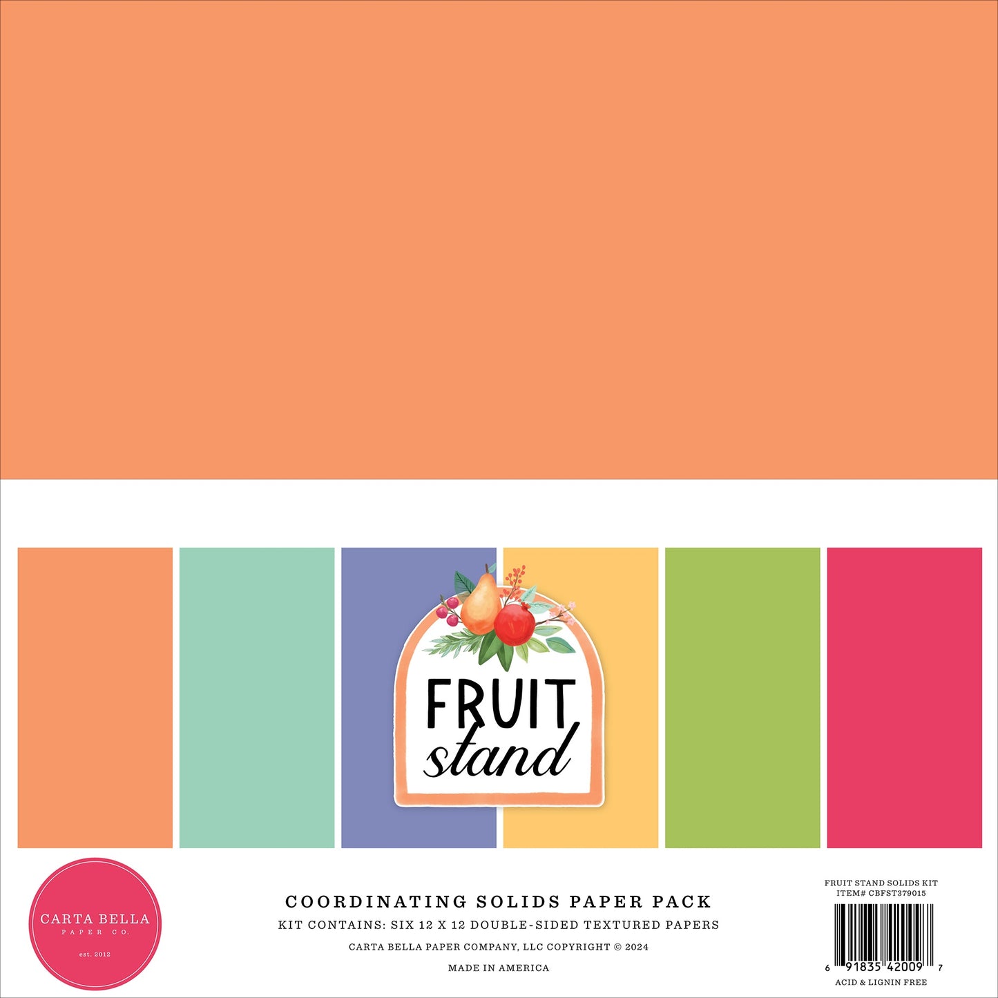 Carta Bella Solids Collection Kit 12"X12"-Fruit Stand