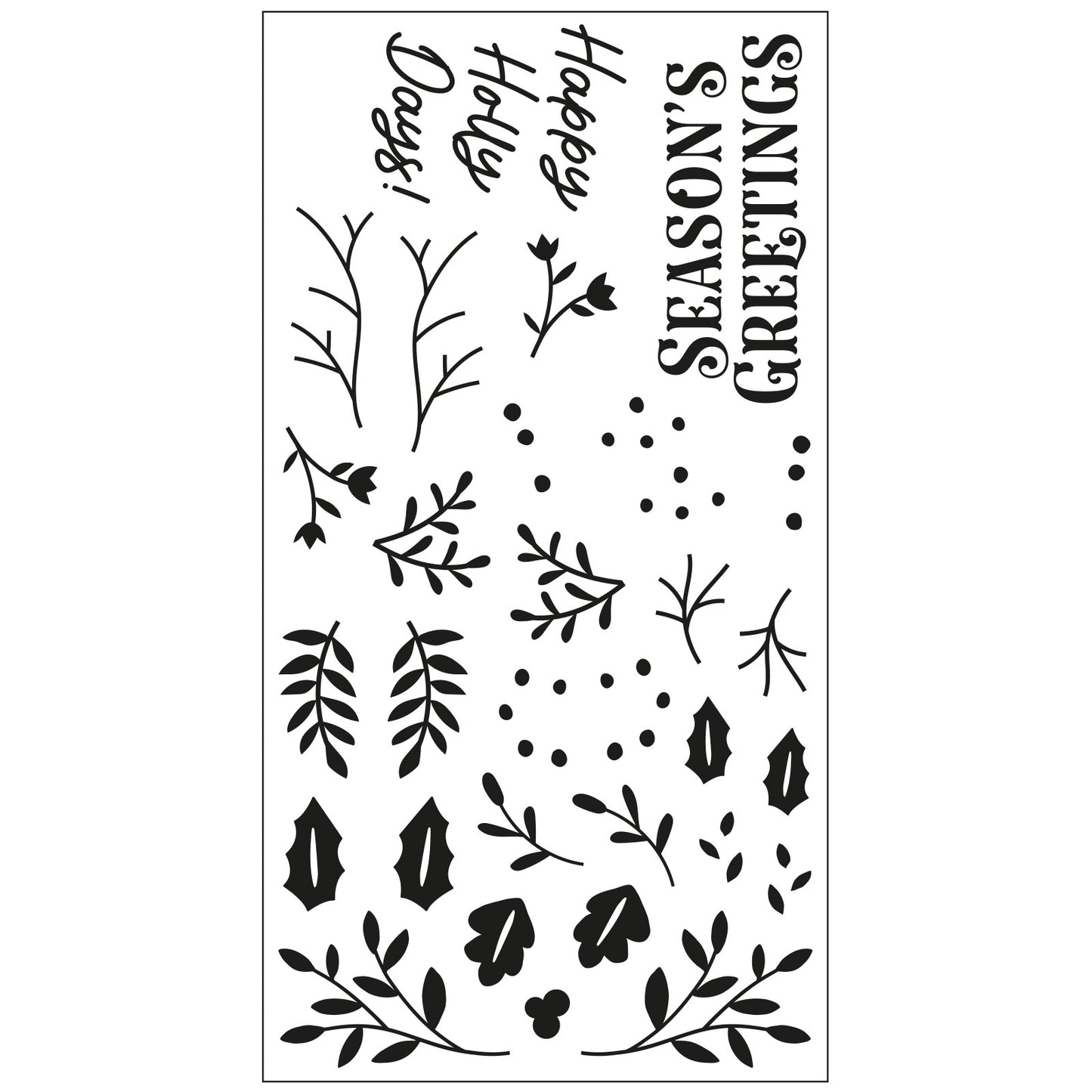 Sizzix Clear Stamps Set 29/Pkg By Catherine Pooler-Happy Holly Days