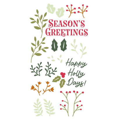 Sizzix Clear Stamps Set 29/Pkg By Catherine Pooler-Happy Holly Days