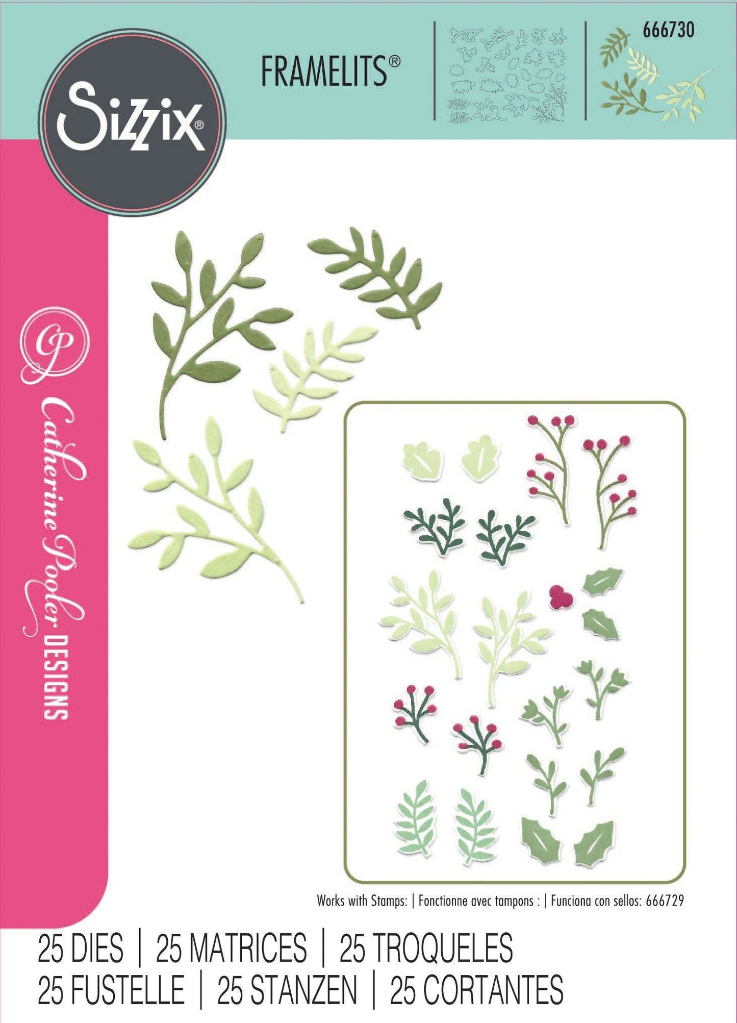 Sizzix Framelits Die Set 25/Pkg By Catherine Pooler-Happy Holly Days #2