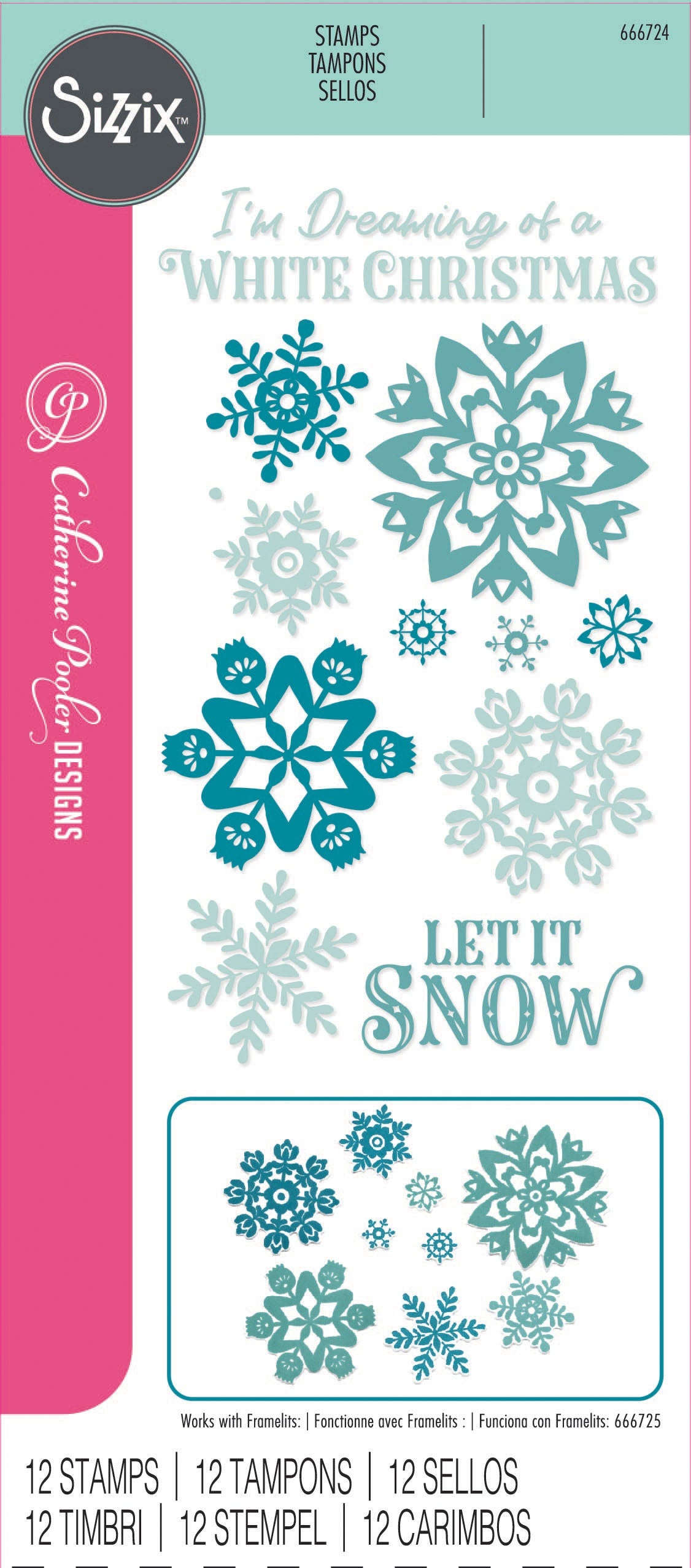 Sizzix Clear Stamps Set 12/Pkg By Catherine Pooler-White Christmas