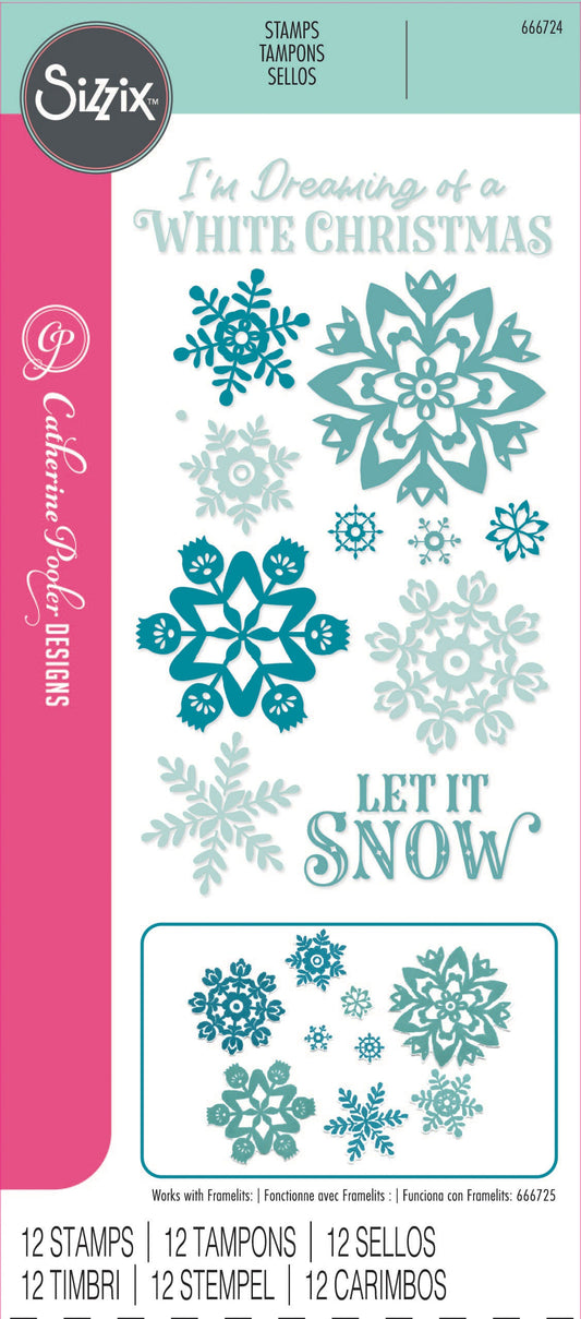 Sizzix Clear Stamps Set 12/Pkg By Catherine Pooler-White Christmas