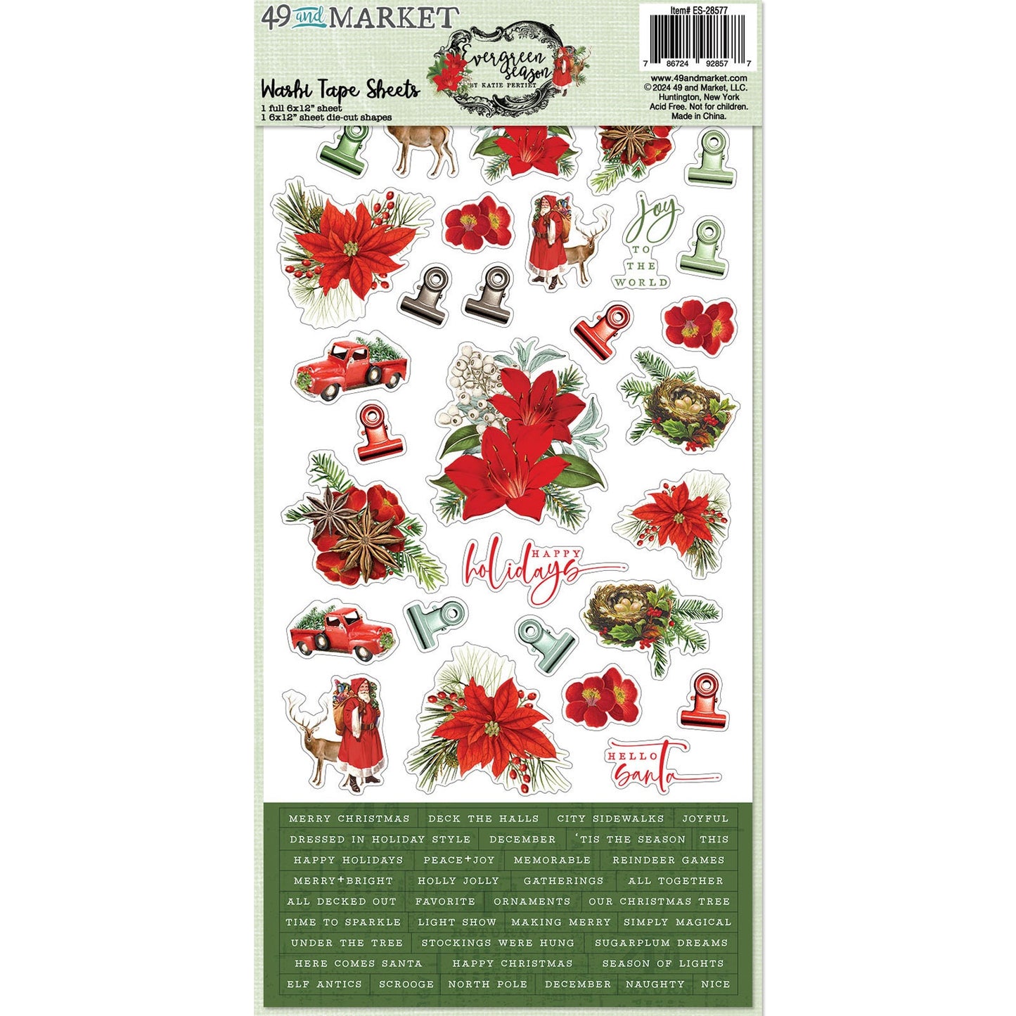 49 And Market Washi Sheets-Evergreen Season