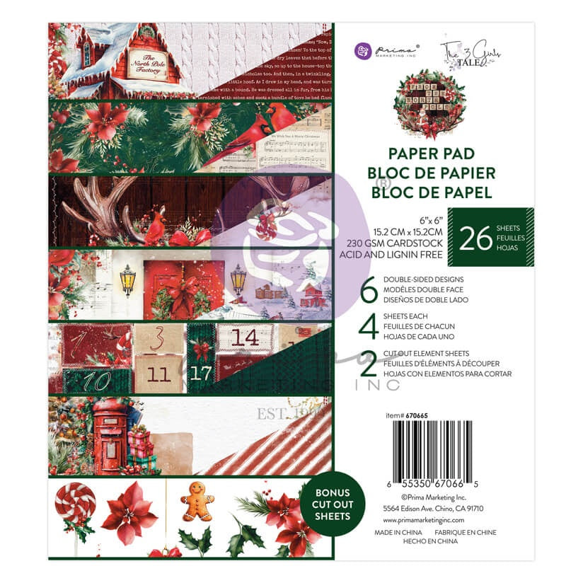 Prima Marketing Double-Sided Paper Pad 6"X6" 26/Pkg-From The North Pole