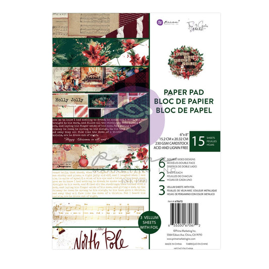 Prima Marketing Double-Sided Paper Pad 6"X8" 15/Pkg-From The North Pole