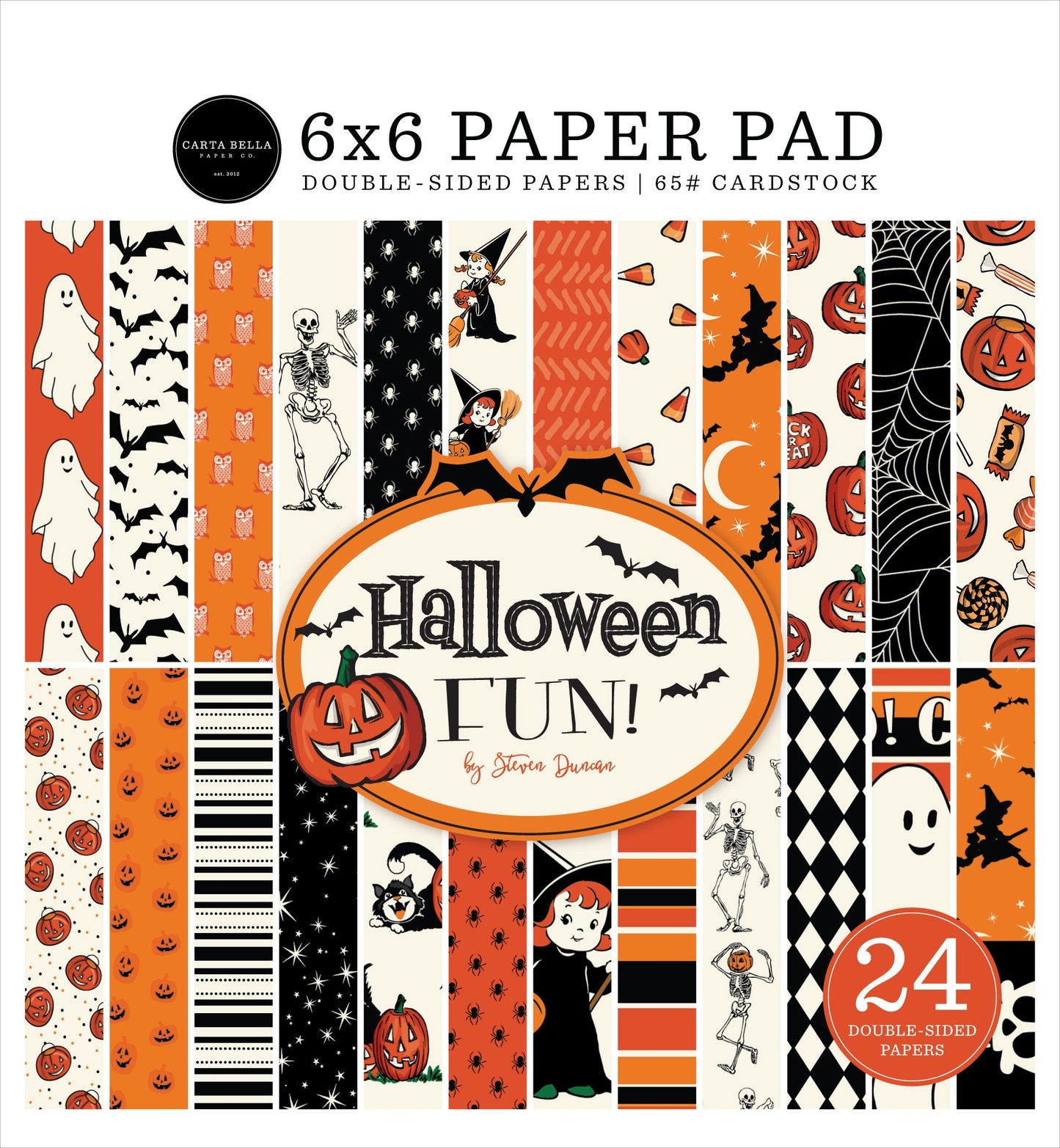 Carta Bella Double-Sided Carstock Paper Pad 6"X6"-Halloween Fun