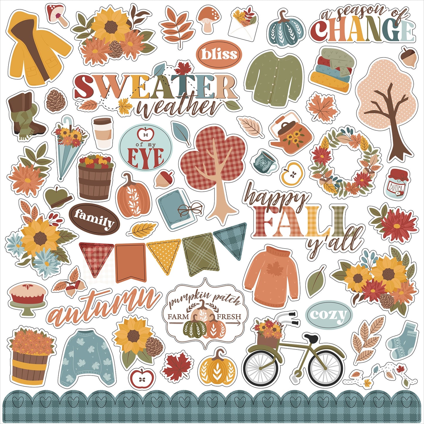 Sweater Weather Cardstock Stickers 12"X12"-Elements