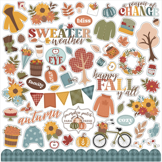 Sweater Weather Cardstock Stickers 12"X12"-Elements