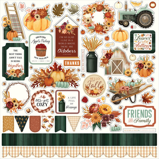 Harvest Cardstock Stickers 12"X12"-Elements