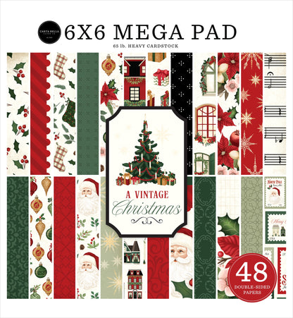 Carta Bella Double-Sided Mega Paper Pad 6"X6"-A Vintage Christmas