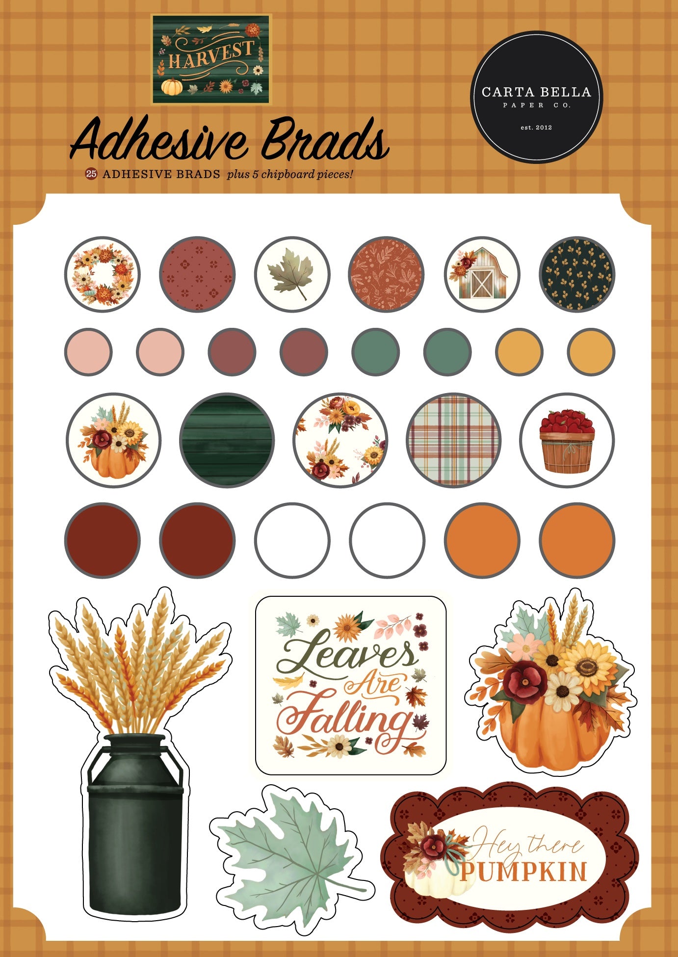 Carta Bella Decorative Brads-Harvest