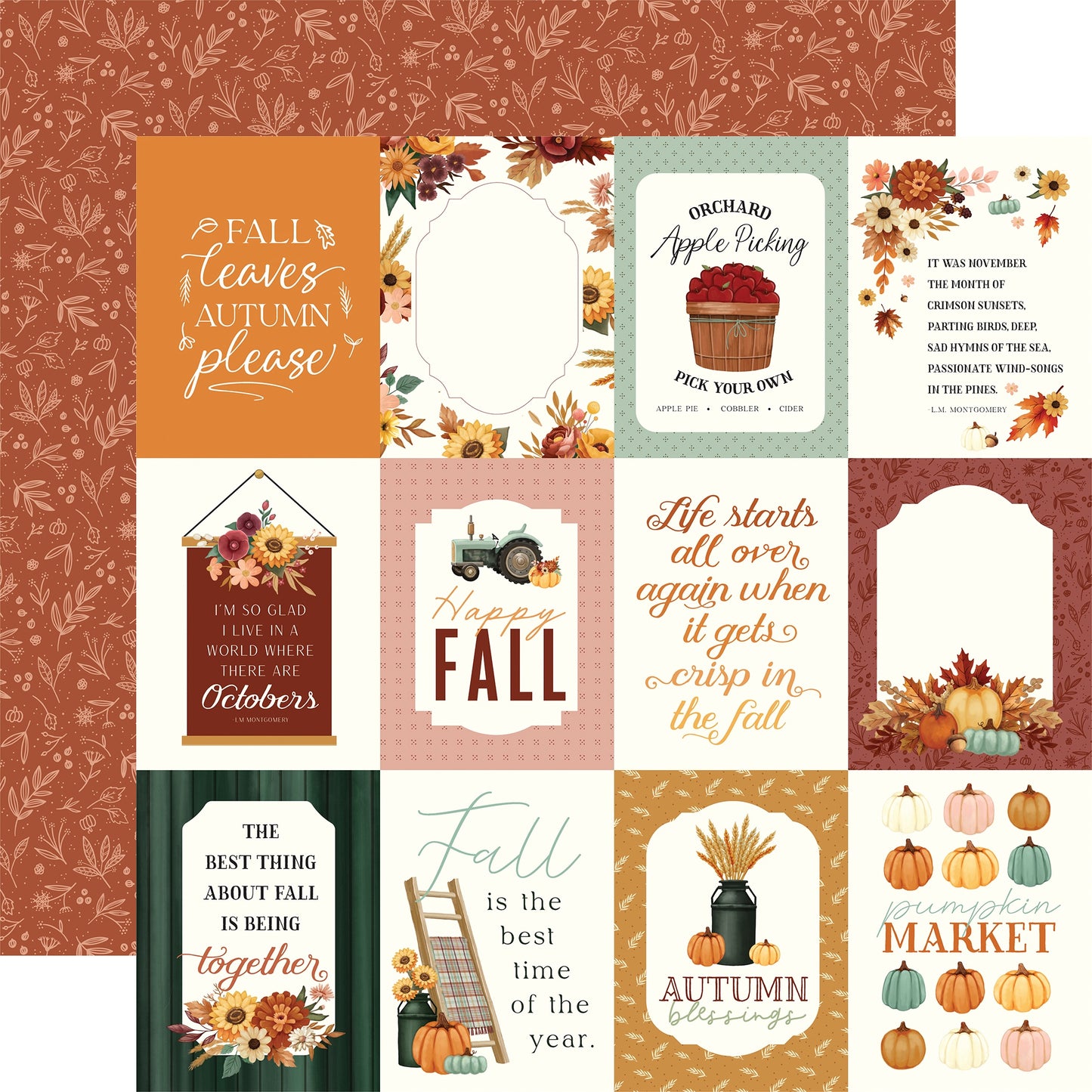 Harvest Double-Sided Cardstock 12"X12"-