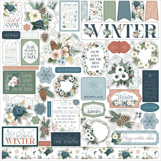 Winter Wonderland Cardstock Stickers 12"X12"-Elements