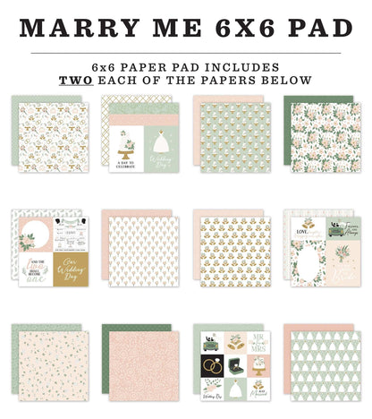 Echo Park Double-Sided Paper Pad 6"X6"-Marry Me