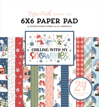 Echo Park Double-Sided Paper Pad 6"X6"-Chilling With My Snowmies