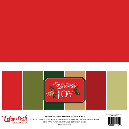 Echo Park Solids Collection Kit 12"X12"-Christmas Joy