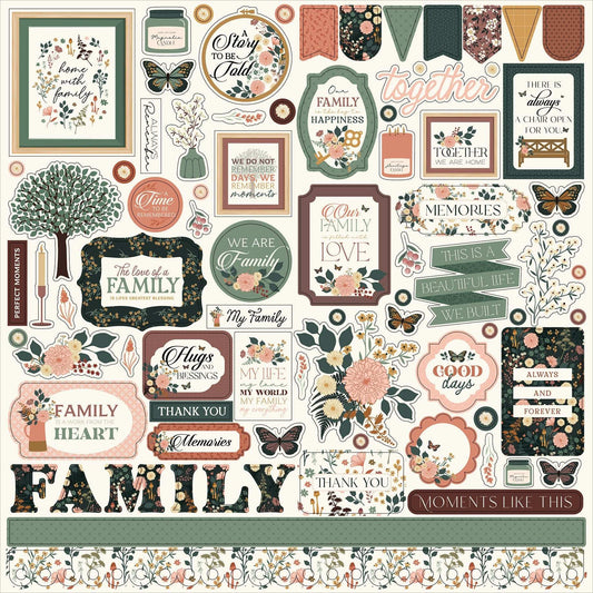 Family Cardstock Stickers 12"X12"-Elements