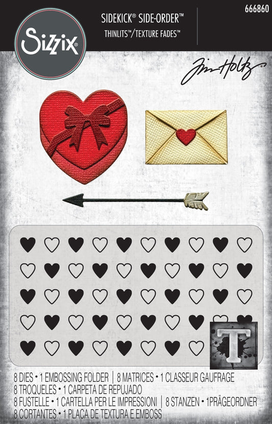 Sizzix Sidekick Texture Fades Embossing Folder By Tim Holtz -Valentines