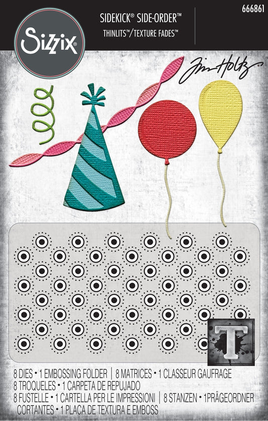 Sizzix Sidekick Texture Fades Embossing Folder By Tim Holtz -Birthday