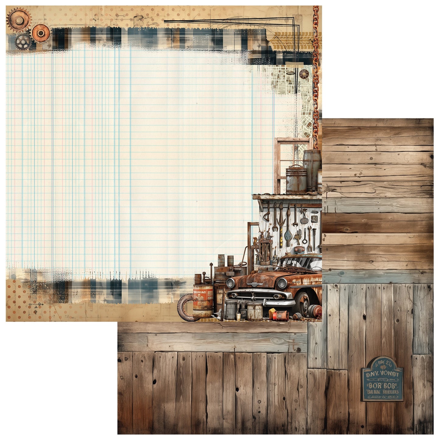 Rust And Revs Double-Sided Cardstock 12"X12"-