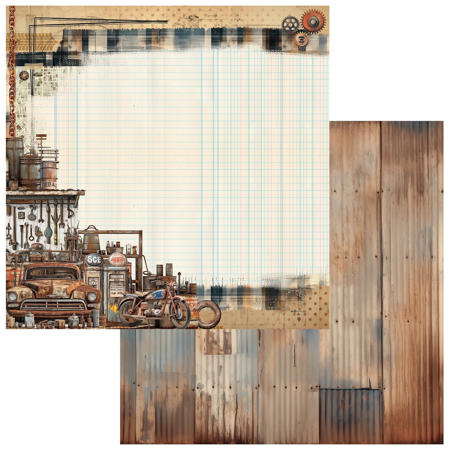 Rust And Revs Double-Sided Cardstock 12"X12"-