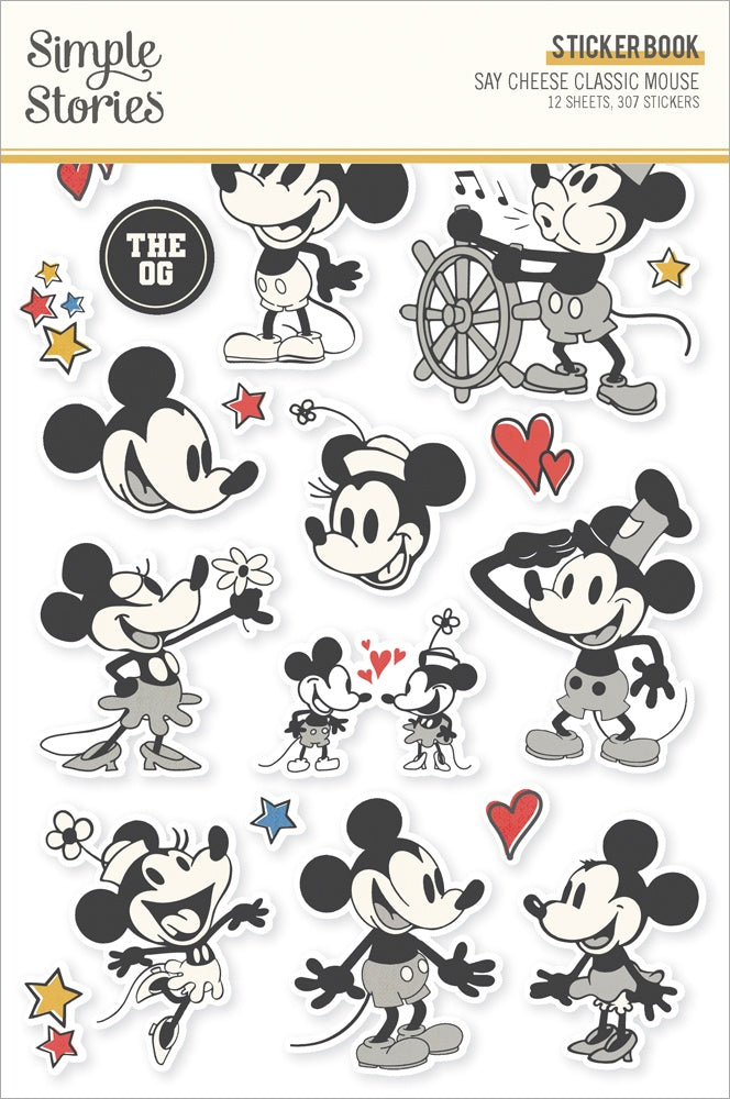 Simple Stories Sticker Book 12/Sheets-Say Cheese Classic Mouse