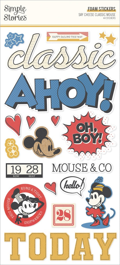 Say Cheese Classic Mouse Foam Stickers-44/Pkg