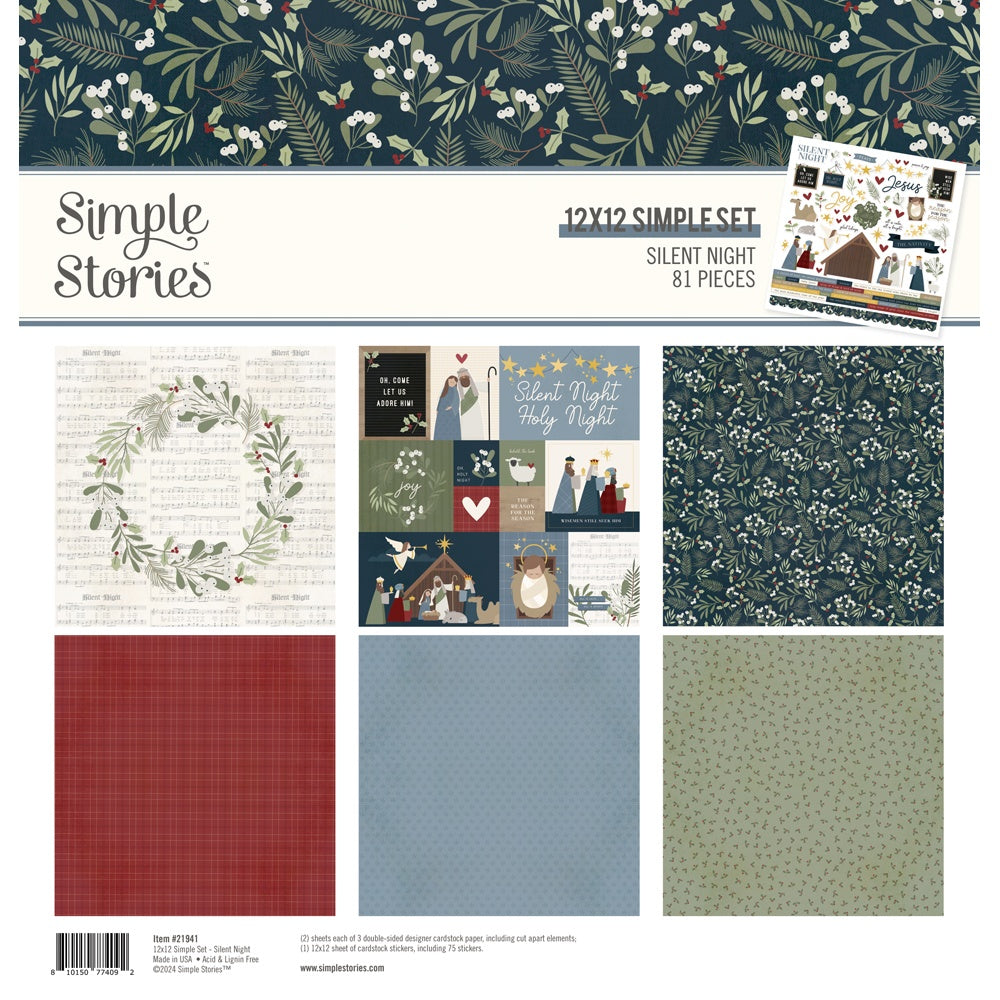 Simple Stories Collection Kit 12"X12"-Silent Night