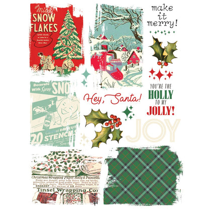 Simple Vintage Holly Jolly Rub-Ons-6"X8"